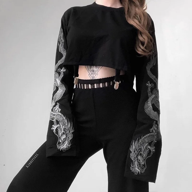 Aboutlee Y2K Retro Single Breasted Long Sleeve Hem Ribbon Dragon Print Loose Short Style Round Collar Hoodie Women
Aboutlee Y2K Retro Single Breasted Long Sleeve Hem Ribbon Dragon Print Loose Short Style Round Collar Hoodie Women