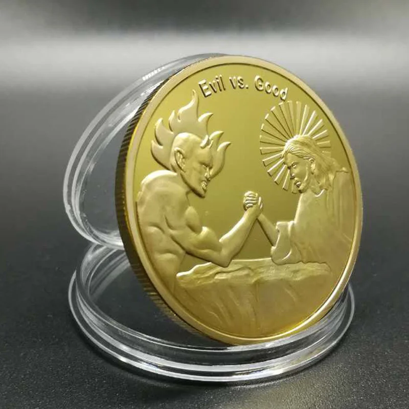 10 pcs The brand new God Jesus Vs Evil Satan Christ cross 24K real gold plated 40 mm Religious theme souvenir decoration coin
10 pcs The brand new God Jesus Vs Evil Satan Christ cross 24K real gold plated 40 mm Religious theme souvenir decoration coin