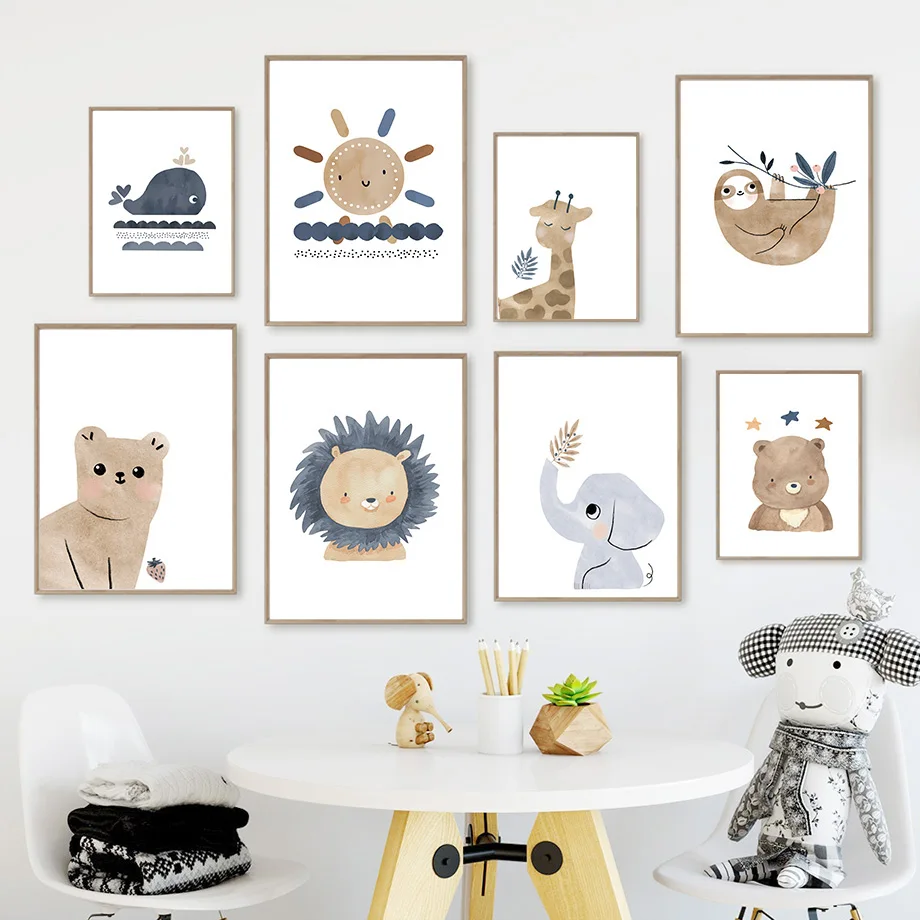 Nordic Posters And Prints Sun Rainbow Bear Elephant Giraffe Sloth Wall Art Canvas Painting Cartoon Wall Pictures Kids Room Decor
Nordic Posters And Prints Sun Rainbow Bear Elephant Giraffe Sloth Wall Art Canvas Painting Cartoon Wall Pictures Kids Room Decor