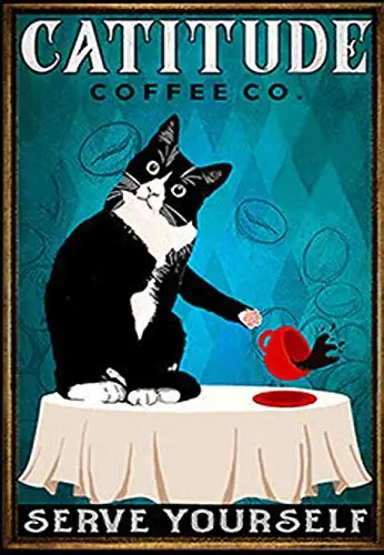 Metal Sign Catitude Coffee Poster cat Poster cat Lovers Gift Cute Logo Coffee Shop Kitchen Toilet Logo Nics Logo Valentineˉs
Metal Sign Catitude Coffee Poster cat Poster cat Lovers Gift Cute Logo Coffee Shop Kitchen Toilet Logo Nics Logo Valentineˉs