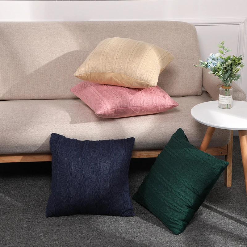 Sofa Cushion Cover Striped Pillowcase European American Solid Color Twisted Woolen Pillowcase Modern Household Items
Sofa Cushion Cover Striped Pillowcase European American Solid Color Twisted Woolen Pillowcase Modern Household Items