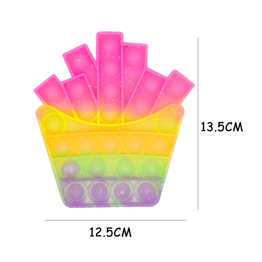 French Fries Silicone Bling Pink Push Bubble Fingertip Toys Stress Reliever Squeeze Adults Children Sensory Decompression Toys
French Fries Silicone Bling Pink Push Bubble Fingertip Toys Stress Reliever Squeeze Adults Children Sensory Decompression Toys