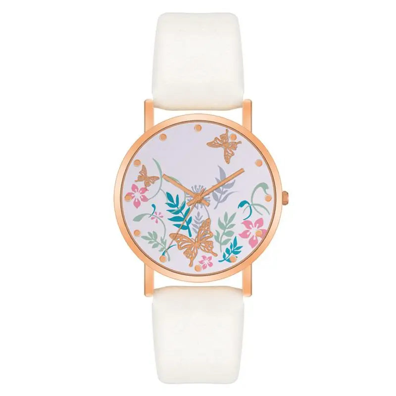 Женские часы с циферблатом бабочки модные повседневные кожаные качественные