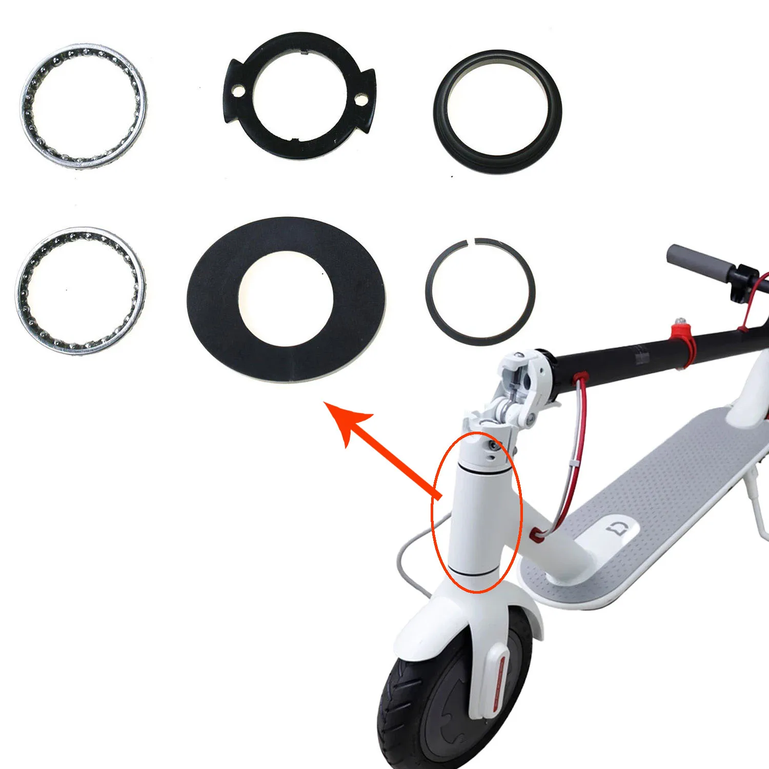 6-piece Wrist Set Kit Bearing Bowl Rotating Steering Ring for Xiaomi M365 and Pro Electric Scooters Spare Parts Accessories
6-piece Wrist Set Kit Bearing Bowl Rotating Steering Ring for Xiaomi M365 and Pro Electric Scooters Spare Parts Accessories