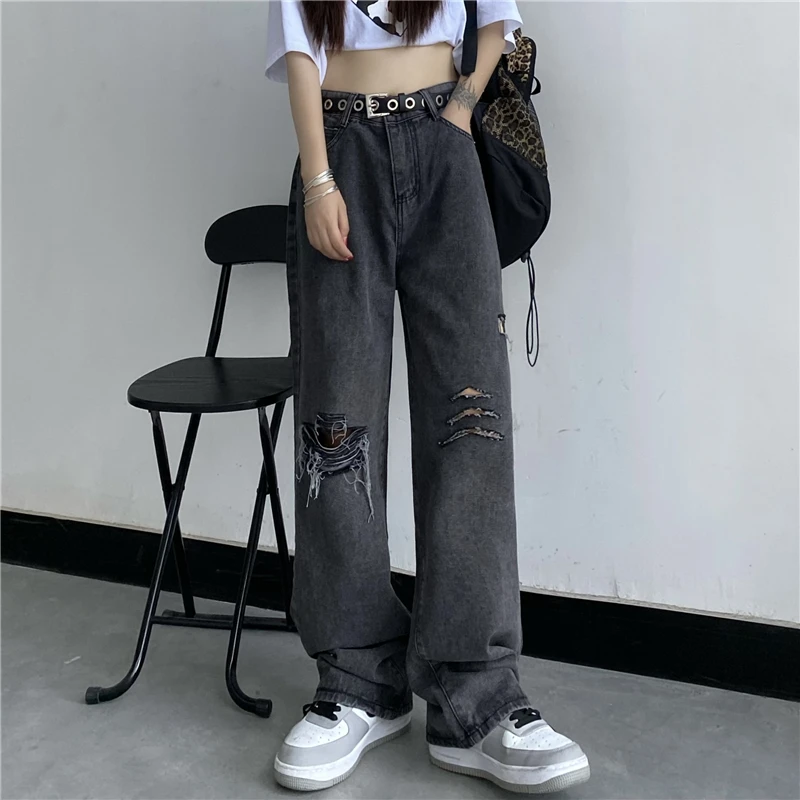 Женские винтажные состаренные джинсы в стиле 90-х годов, брюки с дырками в стиле хип-хоп и высокой талией, модные прямые джинсовые брюки для с...
Женские винтажные состаренные джинсы в стиле 90-х годов, брюки с дырками в стиле хип-хоп и высокой талией, модные прямые джинсовые брюки для с...