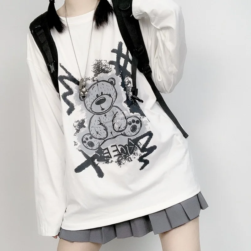 HOUZHOU Goth Bear Print T Shirt Women 2021 Autumn Harajuku Feminine Clothes Alt Aesthetic Top Mujer Anime T-shirts Gothic E Girl
HOUZHOU Goth Bear Print T Shirt Women 2021 Autumn Harajuku Feminine Clothes Alt Aesthetic Top Mujer Anime T-shirts Gothic E Girl