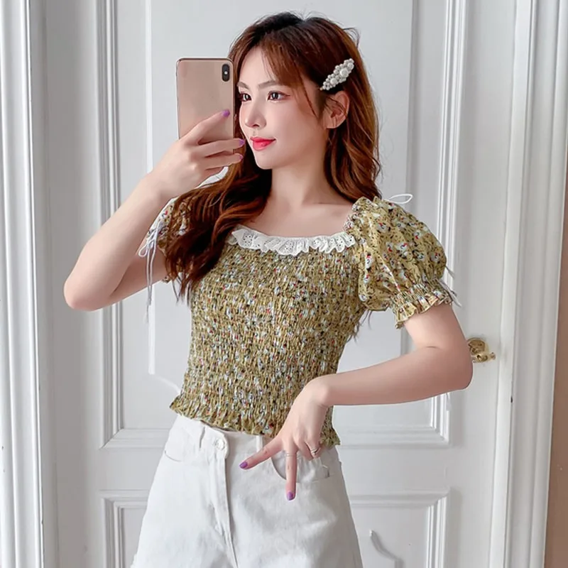 Summer New Ladies Chiffon Blouse Square Collar Blouses Floral Chiffon Shirt Blouse Puff Sleeve Sweet Short Shirt Tops
Summer New Ladies Chiffon Blouse Square Collar Blouses Floral Chiffon Shirt Blouse Puff Sleeve Sweet Short Shirt Tops