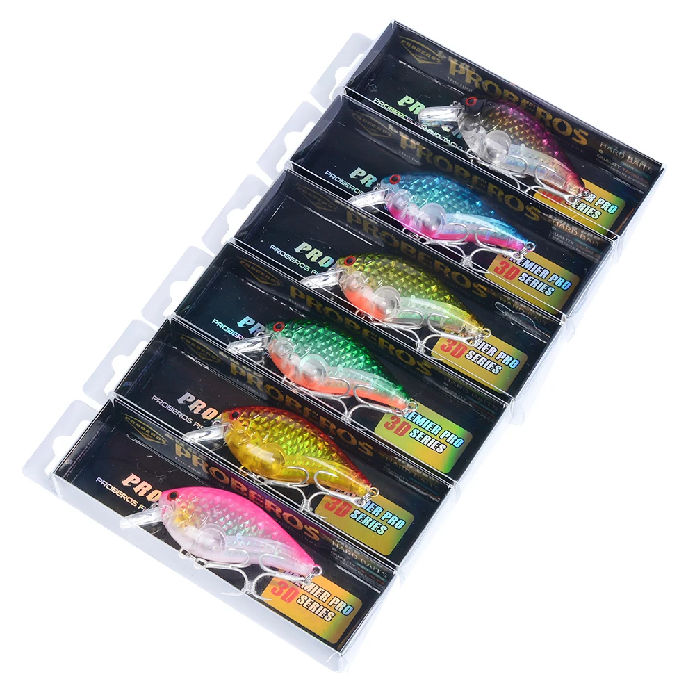 PROBEROS Fishing Lure 7cm-2.76"/10.5g-0.37oz Crankbait 6 Color Fishing Tackle 6# 6PC Fishing Baits
PROBEROS Fishing Lure 7cm-2.76"/10.5g-0.37oz Crankbait 6 Color Fishing Tackle 6# 6PC Fishing Baits