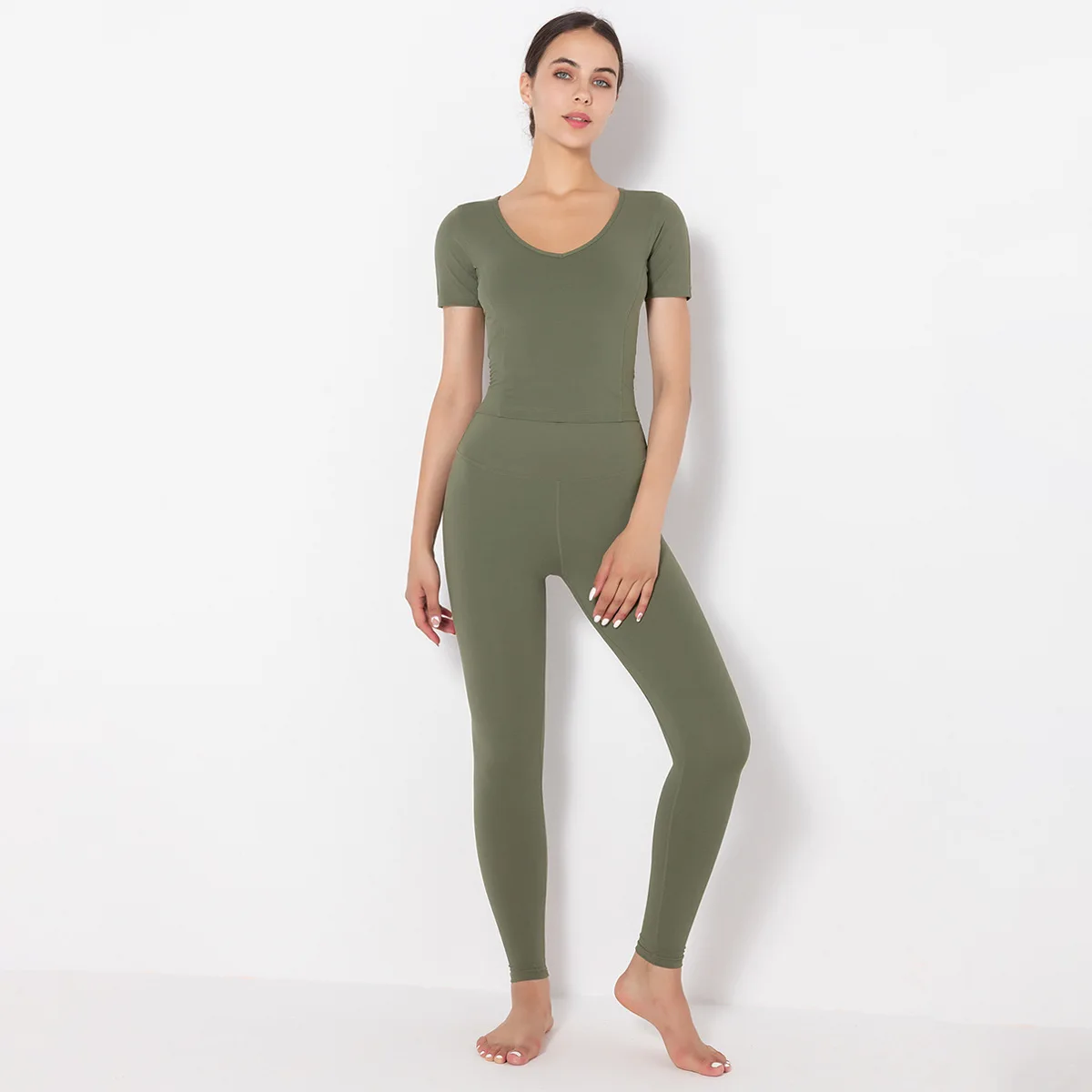 2 Piece Set Nylon Stitching Yoga Sets Women Short Sleeves Sports Set Fitness High Waist Yoga Pants Wear For Women Gym Clothes
2 Piece Set Nylon Stitching Yoga Sets Women Short Sleeves Sports Set Fitness High Waist Yoga Pants Wear For Women Gym Clothes