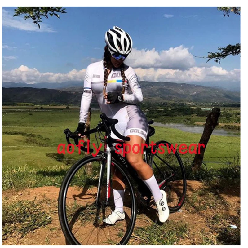 2020 aofly bicycle triathlon cycling clothing female one-piece long-sleeved suit Lycra fabric sponge cushion cycling skinsuit
2020 aofly bicycle triathlon cycling clothing female one-piece long-sleeved suit Lycra fabric sponge cushion cycling skinsuit