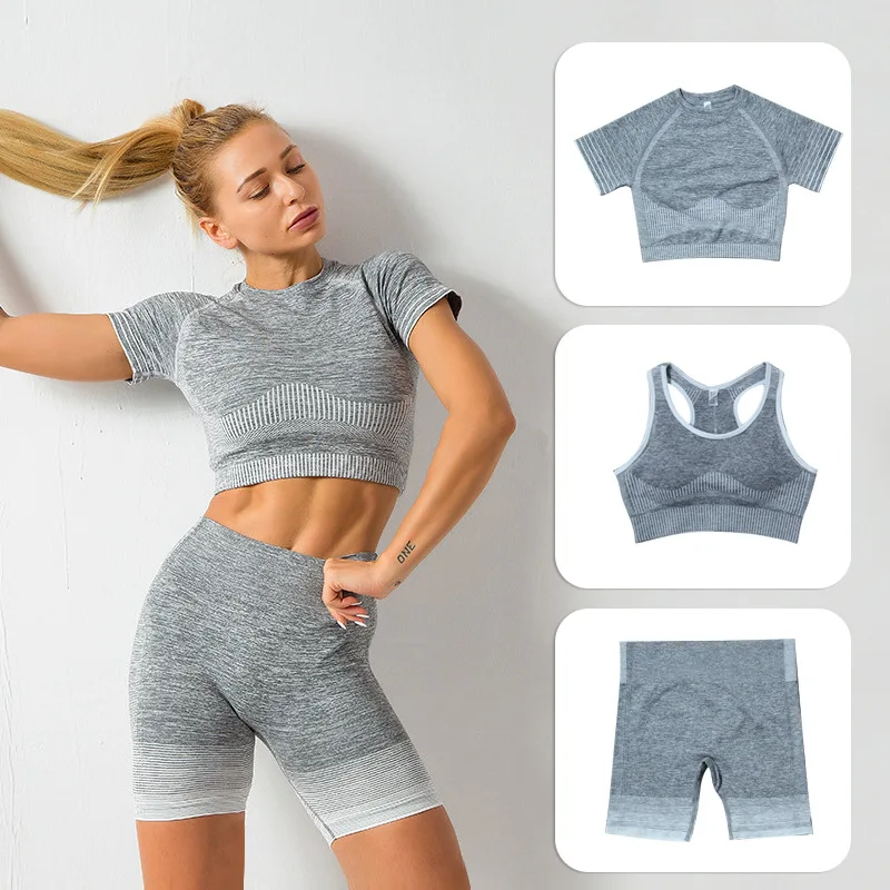 3PCS Women Seamless Yoga Set Striped Fitness Sportswear Bra Crop Top Shorts Gym Tracksuits Yoga Suits
3PCS Women Seamless Yoga Set Striped Fitness Sportswear Bra Crop Top Shorts Gym Tracksuits Yoga Suits
