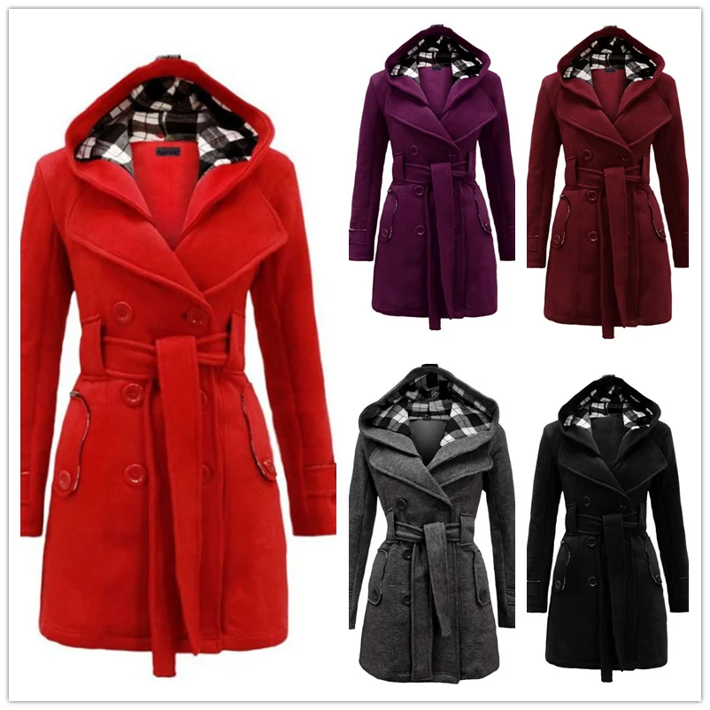 Mandylandy Womens Winter Warm Fleece Hooded Jacket Ladies Double-breasted Belt Long Coat Trench Outwear
Mandylandy Womens Winter Warm Fleece Hooded Jacket Ladies Double-breasted Belt Long Coat Trench Outwear