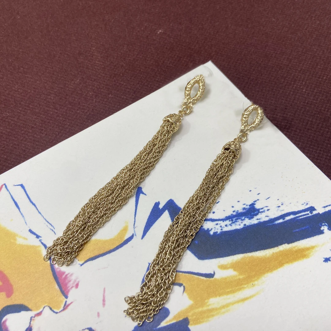 Classic Golden Color Long Tassel Chain Dangle Earring Teardrop Luxury Designer Earrings For Women Lady Party Jewelry
Classic Golden Color Long Tassel Chain Dangle Earring Teardrop Luxury Designer Earrings For Women Lady Party Jewelry