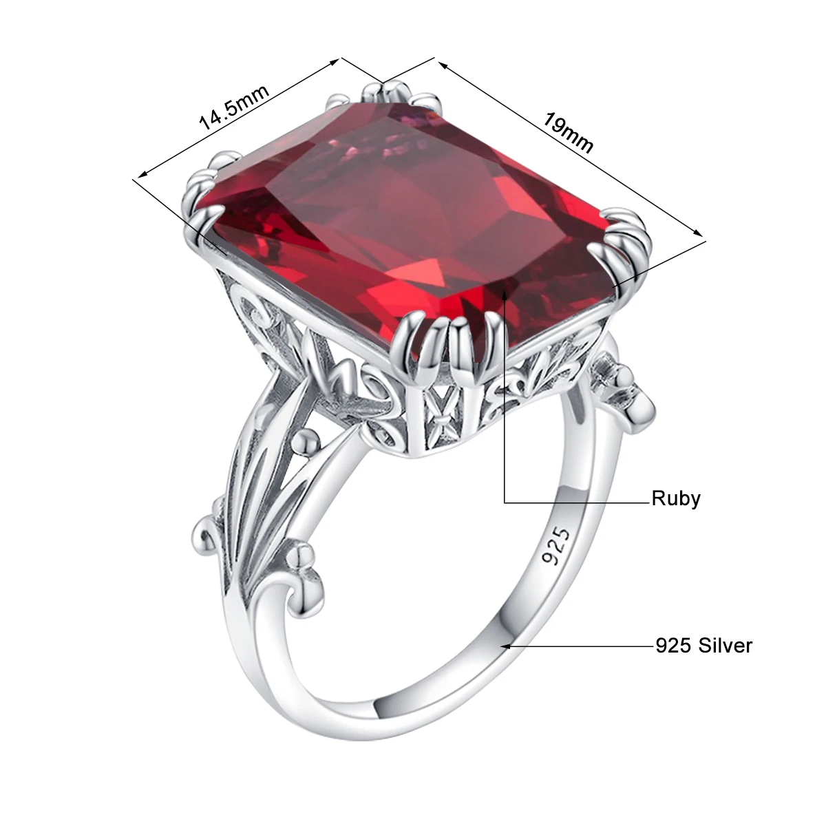 Genuine 925 Sterling Silver Ruby Ring Neo-Gothic Luxury TOP Rectangle Quality Natural Stone Fine Jewelry for Women Chanukah
Genuine 925 Sterling Silver Ruby Ring Neo-Gothic Luxury TOP Rectangle Quality Natural Stone Fine Jewelry for Women Chanukah