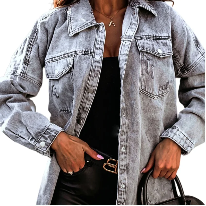 Tassel Gray Denim Jacket Vintage Women Boyfriend Coat Long Sleeve Spring New Loose Jacket For Lady Korean Streetwear Casual Coat
Tassel Gray Denim Jacket Vintage Women Boyfriend Coat Long Sleeve Spring New Loose Jacket For Lady Korean Streetwear Casual Coat