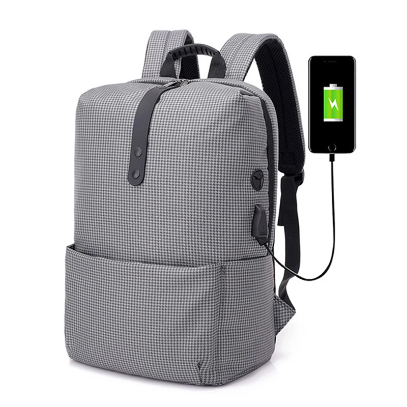 Fashion Black Plaid Men's Backpack Casual Business 14 Inch Laptop Backpack USB Recharging Large Space Travel Bag School Bookbags
Fashion Black Plaid Men's Backpack Casual Business 14 Inch Laptop Backpack USB Recharging Large Space Travel Bag School Bookbags