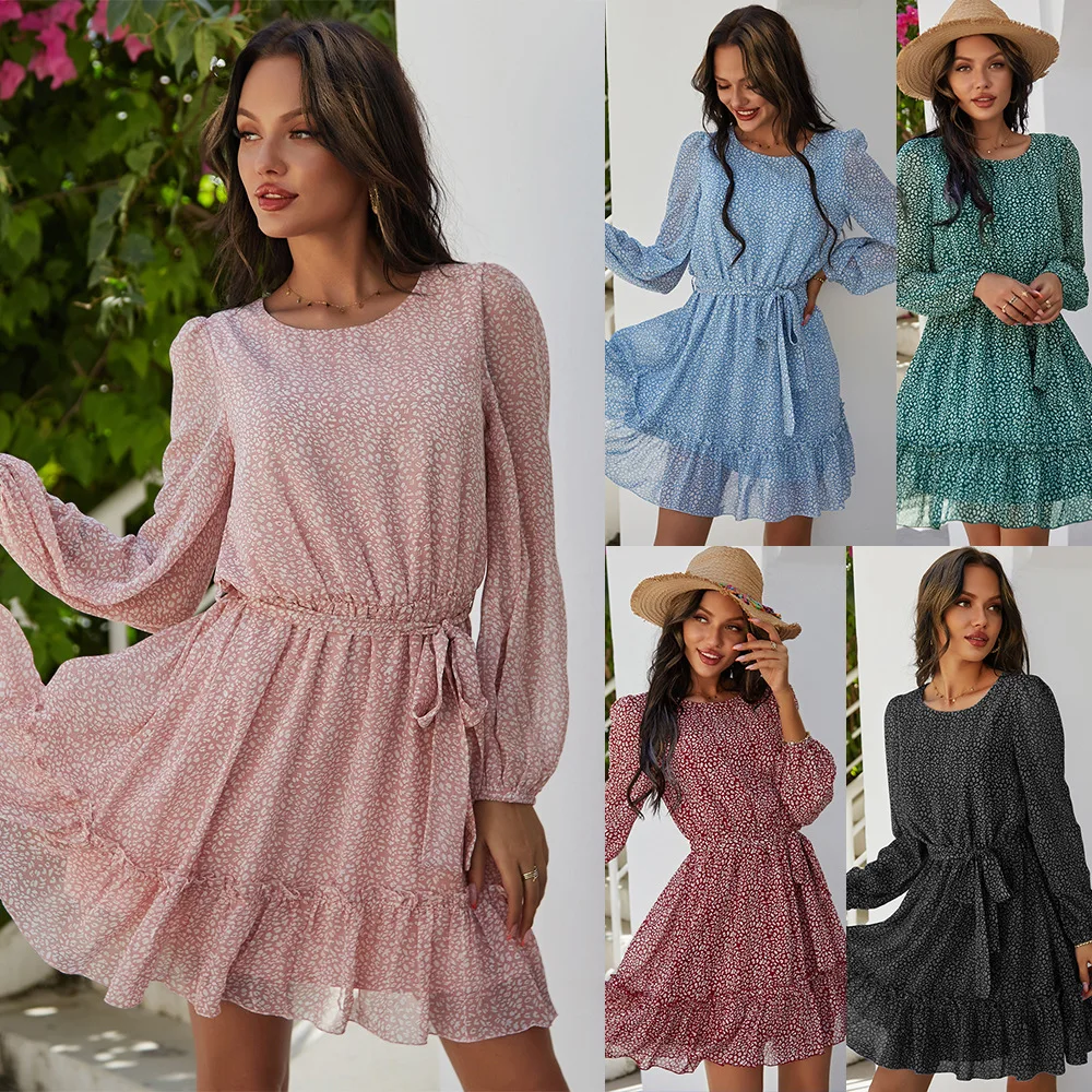 Ladies Vintage Mini Chiffon Dress Women Casual Long Sleeve Ruffles High Waist Bohemian Spring Summer Women Dress Vestidos Female
Ladies Vintage Mini Chiffon Dress Women Casual Long Sleeve Ruffles High Waist Bohemian Spring Summer Women Dress Vestidos Female