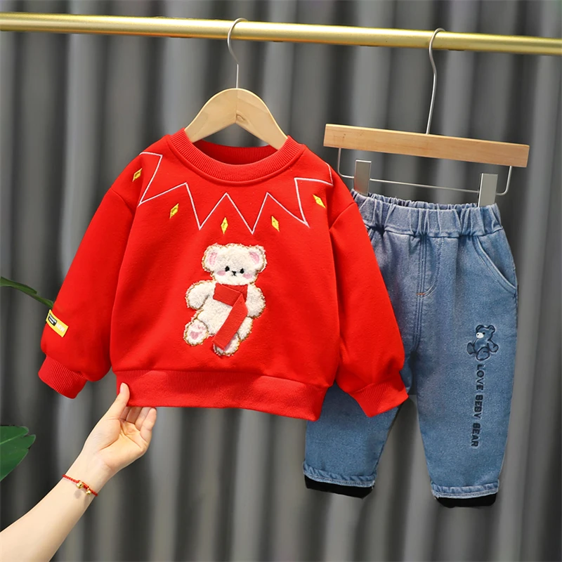 2021 Winter Baby Girls Clothing Sets Cartoon Bear Children Plush Sweater Pants Infant Newborn Clothes Outdoor Kids Sportswear
2021 Winter Baby Girls Clothing Sets Cartoon Bear Children Plush Sweater Pants Infant Newborn Clothes Outdoor Kids Sportswear