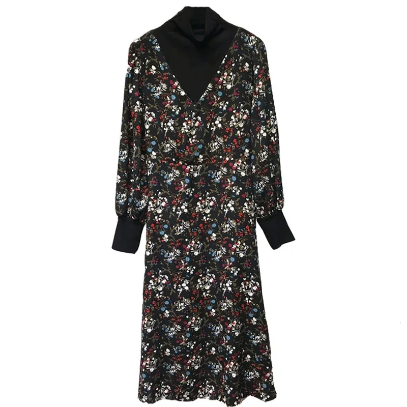 2021 winter Vintage Tweed Dress Sweet High neck knitted patchwork long sleeves Patchwork Fake two pieces Floral Dress Vestidos
2021 winter Vintage Tweed Dress Sweet High neck knitted patchwork long sleeves Patchwork Fake two pieces Floral Dress Vestidos