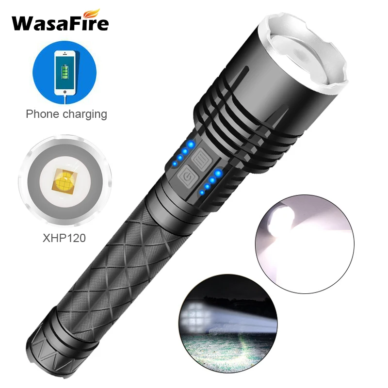 XHP120 Flashlight Zoomable 3500 Lumens USB Rechargeable Torch Super Bright Tactical Lantern 18650 Camping Lamp 5 Modes
XHP120 Flashlight Zoomable 3500 Lumens USB Rechargeable Torch Super Bright Tactical Lantern 18650 Camping Lamp 5 Modes