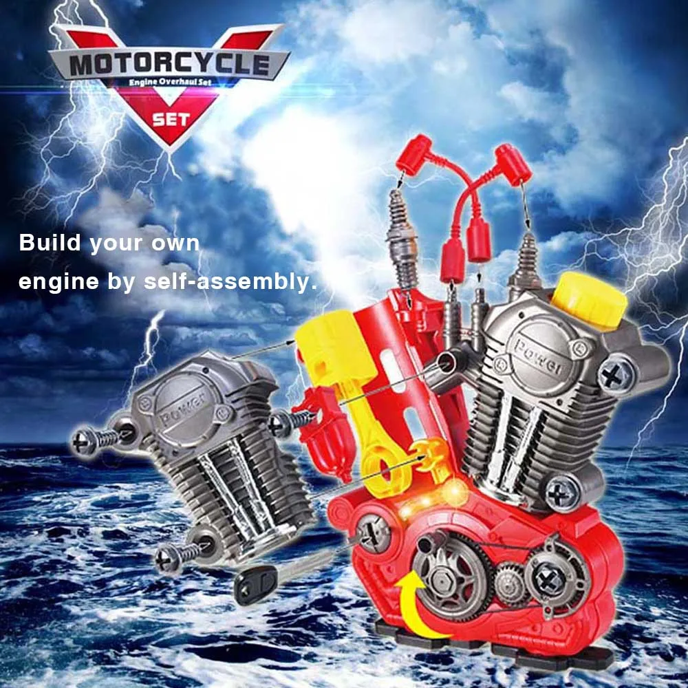 Children Toys simulation Motorcycle Engine Overhaul Play Set With Light Sound DIY Assembly Mechanic Kit Kids Educational Toys
Children Toys simulation Motorcycle Engine Overhaul Play Set With Light Sound DIY Assembly Mechanic Kit Kids Educational Toys