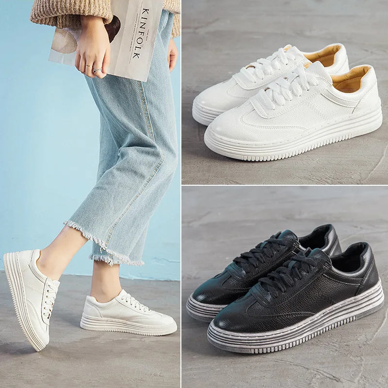 Women Sneakers White Vulcanized Shoes Leather Lace Up Feminino Zapatos De Mujer Platform Women walking shoes Plus Size 34-43
Women Sneakers White Vulcanized Shoes Leather Lace Up Feminino Zapatos De Mujer Platform Women walking shoes Plus Size 34-43