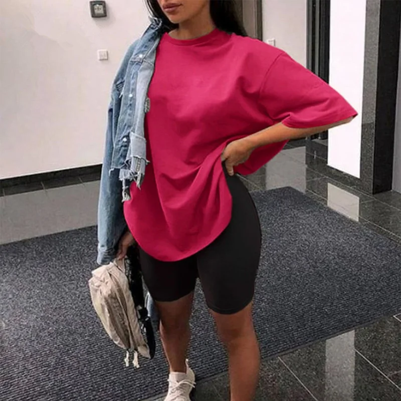 Summer Women's Shorts Sets Solid Casual Loose Short Sleeve T-shirts With Belt Tracksuit High Waist Shorts Fashion 2 Piece Set
Summer Women's Shorts Sets Solid Casual Loose Short Sleeve T-shirts With Belt Tracksuit High Waist Shorts Fashion 2 Piece Set