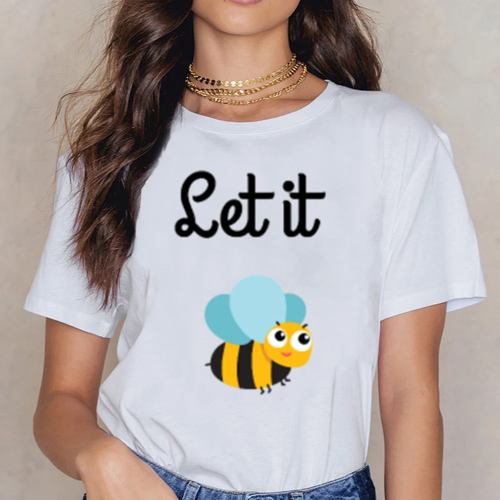 Tops T Shirt Women Let It Bee Abeille Infant Bodysuit Womens Kawaii Inscriptions Cotton Female Shirt
Tops T Shirt Women Let It Bee Abeille Infant Bodysuit Womens Kawaii Inscriptions Cotton Female Shirt