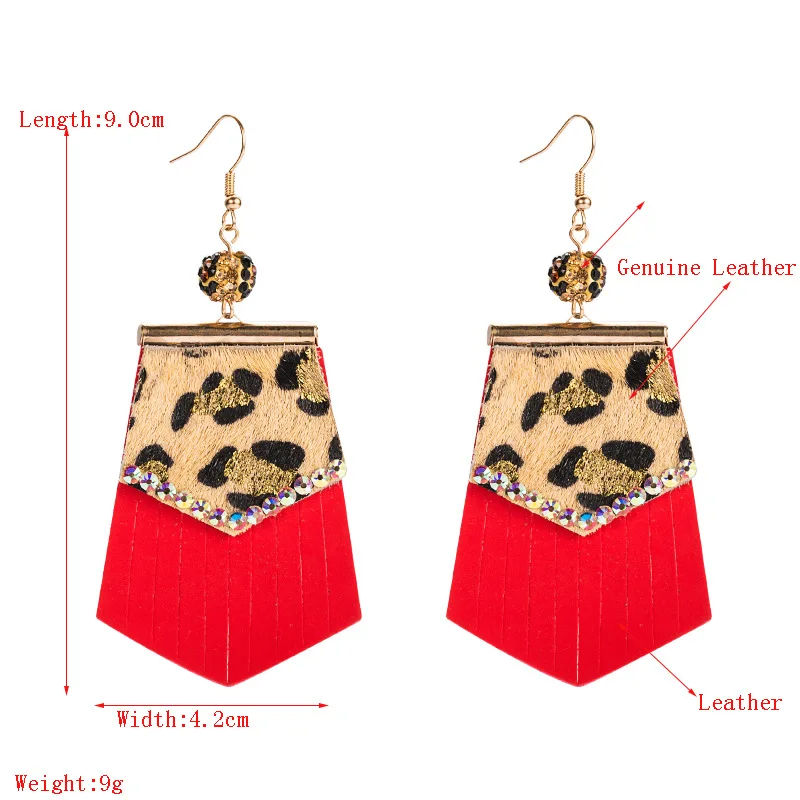 Trendy Paste AB Crystal Gold Stamping Leopard Print Colorful Leather Tassels Dangle Earrings For Women Girls Fashion Jewelry
Trendy Paste AB Crystal Gold Stamping Leopard Print Colorful Leather Tassels Dangle Earrings For Women Girls Fashion Jewelry