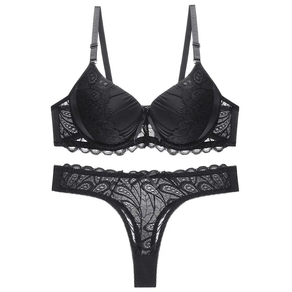 2021 Sexy thong Women Bra Set B C Cup Hollow Out Underwear Panty Set Push Up Solid Lace Bra Brief Sets Intimates
2021 Sexy thong Women Bra Set B C Cup Hollow Out Underwear Panty Set Push Up Solid Lace Bra Brief Sets Intimates