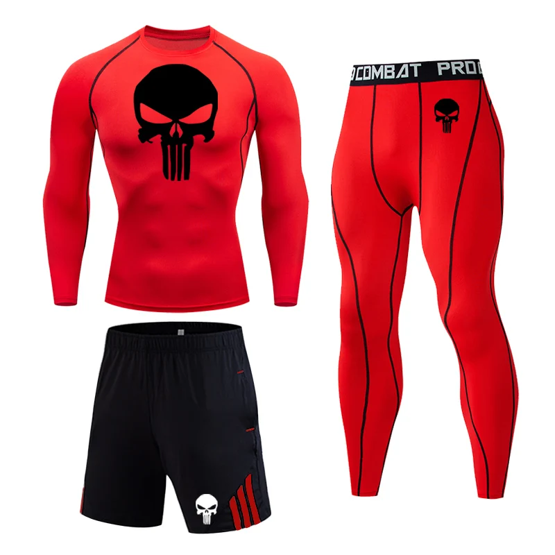 Workout Clothing Men's Sports Suit Compression Underwear Tights Skull 3 Piece Tracksuit Men Long T Shirt Leggings Running Shorts 
Workout Clothing Men's Sports Suit Compression Underwear Tights Skull 3 Piece Tracksuit Men Long T Shirt Leggings Running Shorts