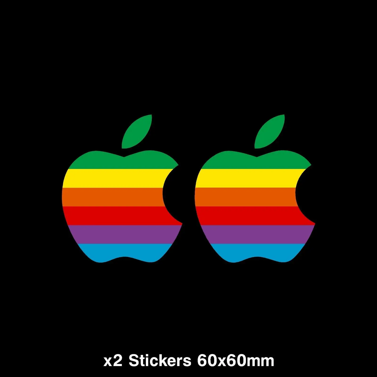 

Personality 2PCS Apple Retro Logo Stickers - Macbook, Laptop, Decal, Apple Mac Waterproof Vinyl for Car Stickers Motors Window
