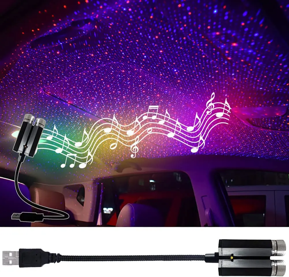 USB Star Night Lights Projector, Sound Activated 3 Modes Interior Car Roof Lights, Adjustable Romantic Portable Car Decorations
USB Star Night Lights Projector, Sound Activated 3 Modes Interior Car Roof Lights, Adjustable Romantic Portable Car Decorations