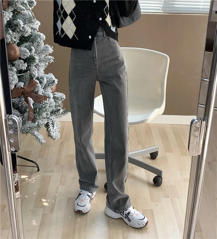 FRUITY Korean Chic Vintage Greyish Black High Waist Denim Pants Women Straight Loose Slimming and Wide Leg Cigarette Pants
FRUITY Korean Chic Vintage Greyish Black High Waist Denim Pants Women Straight Loose Slimming and Wide Leg Cigarette Pants