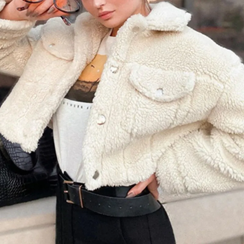 2021 Fashion Wool Autumn Winter Coat Women Jacket Fleece Warm Cropped Jackets Overcoat Single Breasted Outwear
2021 Fashion Wool Autumn Winter Coat Women Jacket Fleece Warm Cropped Jackets Overcoat Single Breasted Outwear