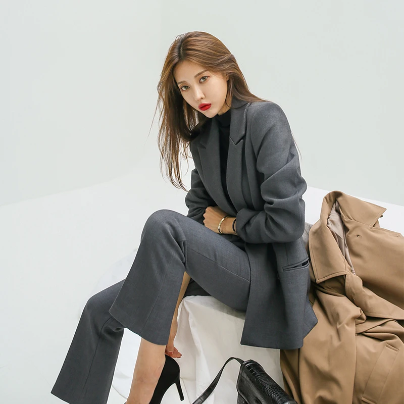 Women Two-Piece Set Office Lady Slim Blazer Pants Suits Female Pop Vogue Spring Autumn Business Attire
Women Two-Piece Set Office Lady Slim Blazer Pants Suits Female Pop Vogue Spring Autumn Business Attire