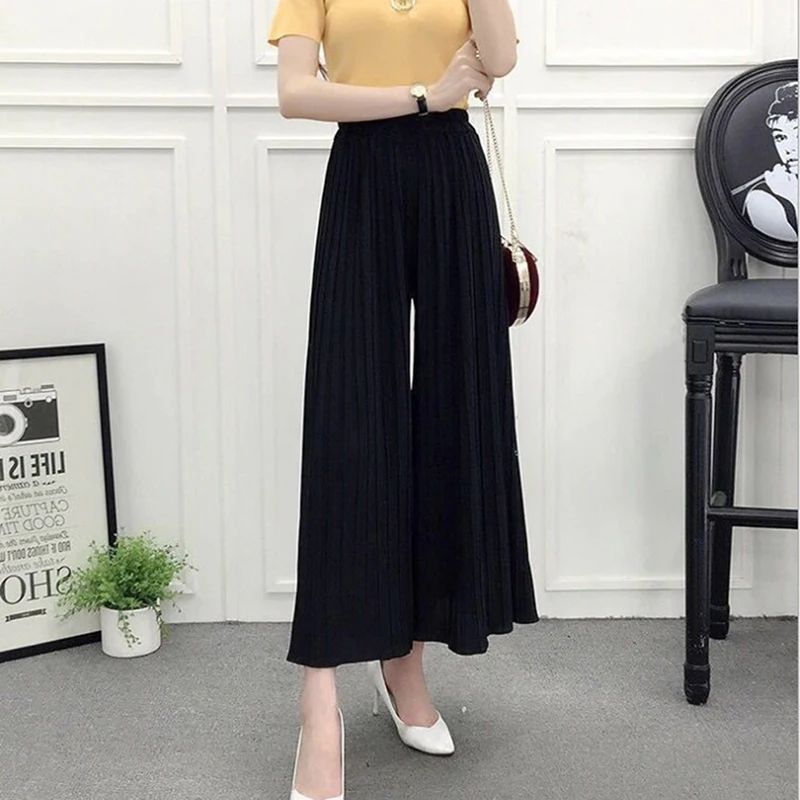 New Summer Women Pants Wide Leg Pants Pleated Student High Waist Solid Color Calf Length Pants Casual Loose
New Summer Women Pants Wide Leg Pants Pleated Student High Waist Solid Color Calf Length Pants Casual Loose