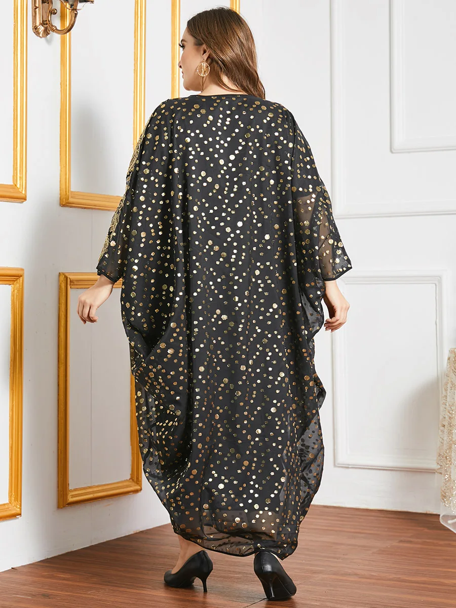 Fashion Africa style Abaya Long Dashiki Diamond and Flower Clothes Black Dress with scarf Loose Muslim Robe For African DR-265