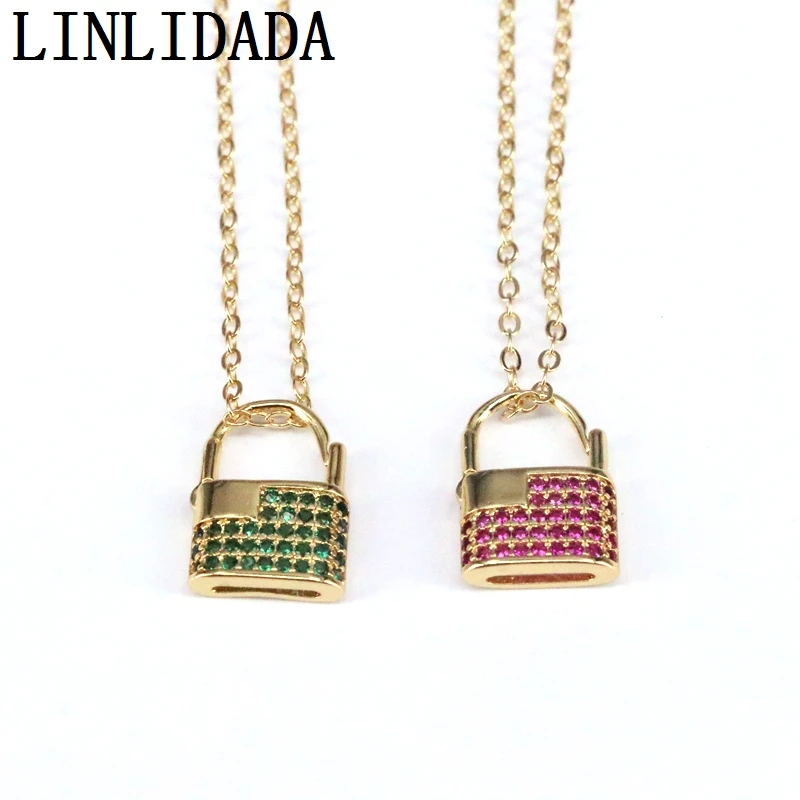 10Pcs Micro Paved Cz Crystal Lock Pendant Necklace Women/Girl Gold Color Jewelry Top Quality CZ Pendant Necklace
10Pcs Micro Paved Cz Crystal Lock Pendant Necklace Women/Girl Gold Color Jewelry Top Quality CZ Pendant Necklace