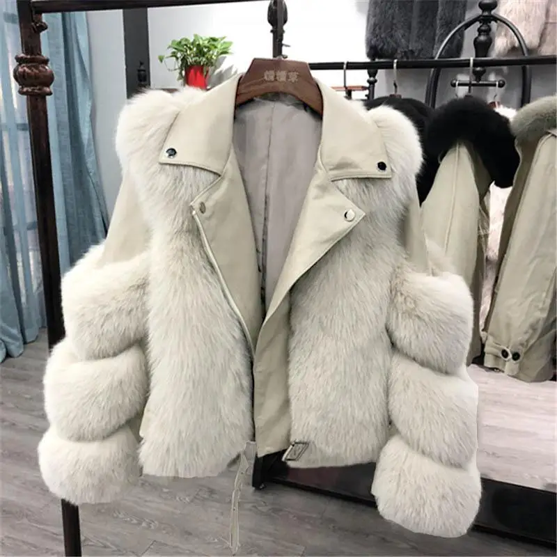 Faux fox fur coat fashion fox leather jacket coat luxury women's motorcycle clothing 2020 winter new
Faux fox fur coat fashion fox leather jacket coat luxury women's motorcycle clothing 2020 winter new