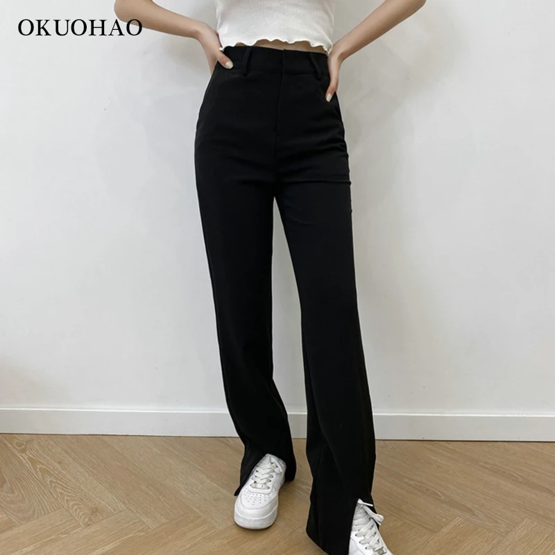Women's Pants Capris 2021 High Waist Trouser Suits Fashion Loose Flare Wide Leg Pants Full Length Female Casual New Office Pants
Women's Pants Capris 2021 High Waist Trouser Suits Fashion Loose Flare Wide Leg Pants Full Length Female Casual New Office Pants