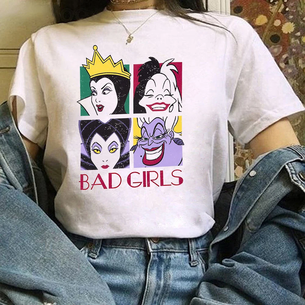 Disney Princess Villain T-shirt Stepmother Women's Print Cartoons Casual Short Sleeve Bad Girl Gothic T-shirt Femme Tees ULLzang
Disney Princess Villain T-shirt Stepmother Women's Print Cartoons Casual Short Sleeve Bad Girl Gothic T-shirt Femme Tees ULLzang