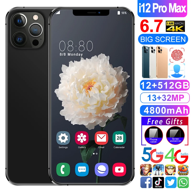 Новинка, популярные смартфоны i12 Pro Max, 4G, 12 Гб + 512 ГБ, мобильный телефон, аккумулятор 6800 мАч, 6,7 дюйма, HD, Android, Type-C, телефон
Новинка, популярные смартфоны i12 Pro Max, 4G, 12 Гб + 512 ГБ, мобильный телефон, аккумулятор 6800 мАч, 6,7 дюйма, HD, Android, Type-C, телефон