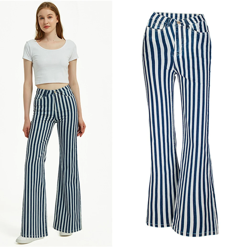 Women's Jeans Woman High Waist Flared Jeans Khaki Blue Stripe Pants Women's Pants For Women Clothing Trouser Jean Women Trousers
Women's Jeans Woman High Waist Flared Jeans Khaki Blue Stripe Pants Women's Pants For Women Clothing Trouser Jean Women Trousers