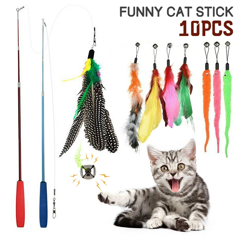

Котенок, кошка, перо, колокольчик, палочка-Дразнилка, Интерактивная игрушка для домашних животных, подарок кошке, брелок с колокольчиком и перьями, игрушки