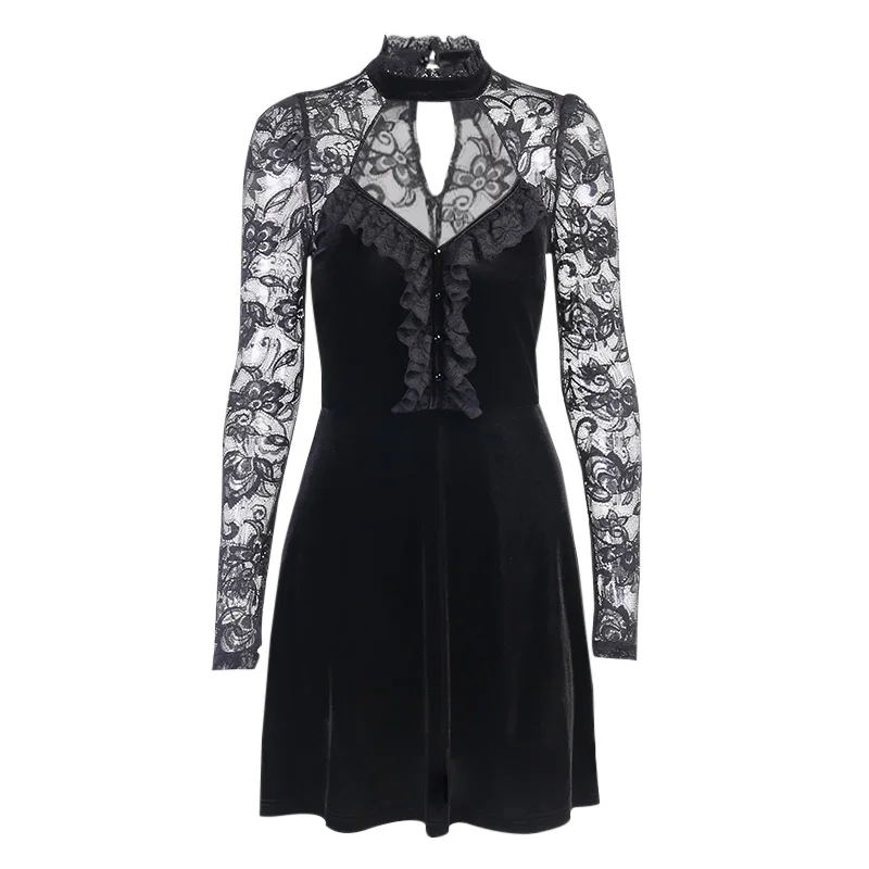 2021 new summer retro hollow black dress gothic velvet high waist elegant dress ladies ruffled evening dress
2021 new summer retro hollow black dress gothic velvet high waist elegant dress ladies ruffled evening dress