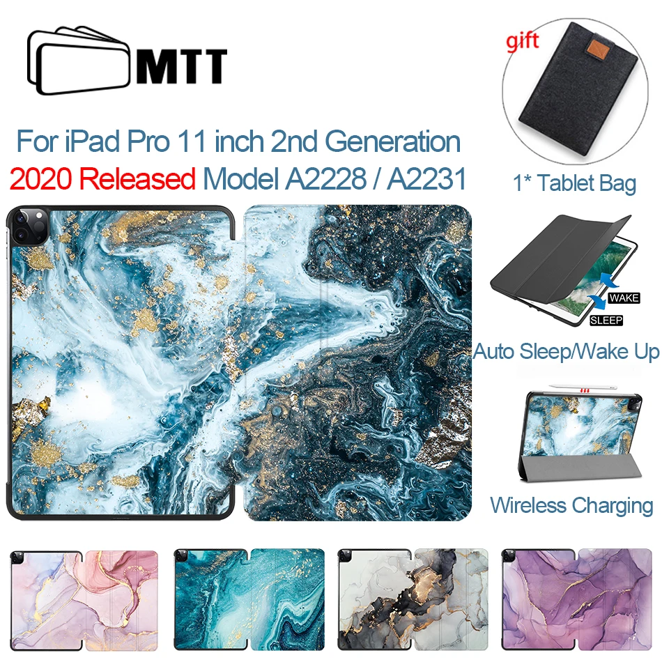 MTT 2020 чехол для планшета iPad Pro 11 2-го поколения из искусственной кожи флип-Стенд Smart