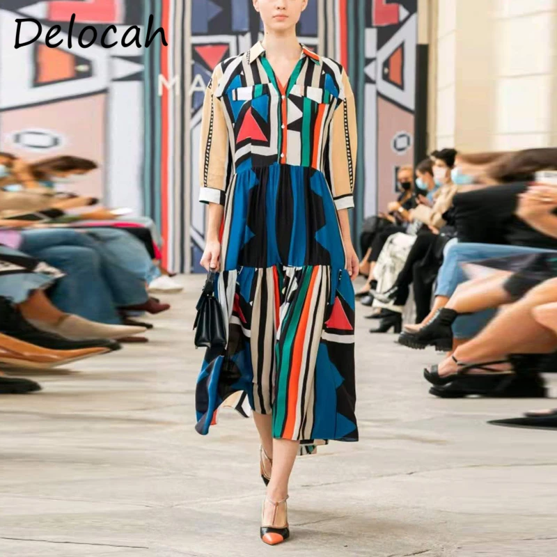 Delocah Women Spring Fashion Designer Party A-Line Dress 3/4 Sleeve High Waist Floral Print Elegant Slim Ladies Long Dresses
Delocah Women Spring Fashion Designer Party A-Line Dress 3/4 Sleeve High Waist Floral Print Elegant Slim Ladies Long Dresses