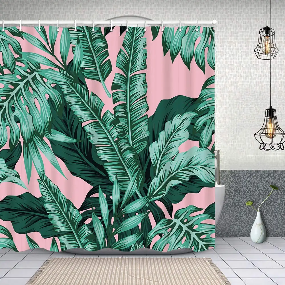 Waterproof Shower Bath Curtains Tropical Green Leaves Seamless Pattern Pink Cloth Fabric Bathroom Decor with Hooks,72x72cm
Waterproof Shower Bath Curtains Tropical Green Leaves Seamless Pattern Pink Cloth Fabric Bathroom Decor with Hooks,72x72cm