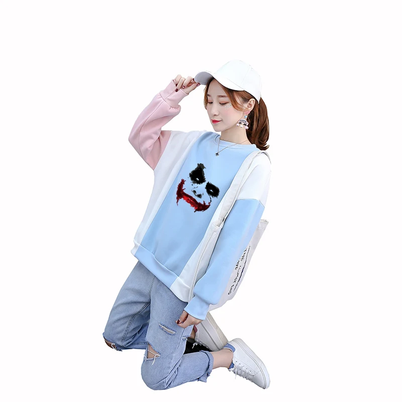 Joker Print Hoodies Women Spring New Harajuku Kawaii Fleece Sweatrshirt Casual Streetwear Contrast Color Patchwork Pullover Tops
Joker Print Hoodies Women Spring New Harajuku Kawaii Fleece Sweatrshirt Casual Streetwear Contrast Color Patchwork Pullover Tops